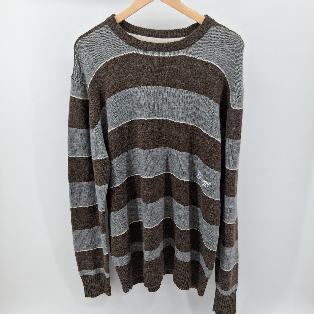 Billabong Mens XL‎ Striped Knit Sweater Wool Blend Pullover Outdoor Utility Surf